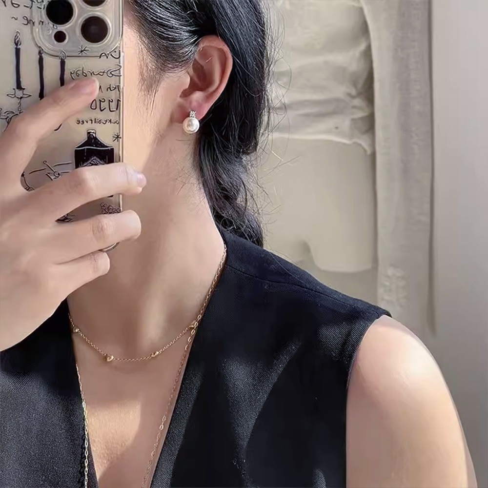 耳針 女耳環 純銀耳環 珍珠耳釘 圓珠耳環 珍珠耳環 氣質耳環 溫柔小姐姐系 灰珍珠耳環 送閨蜜 送女生 禮物 056