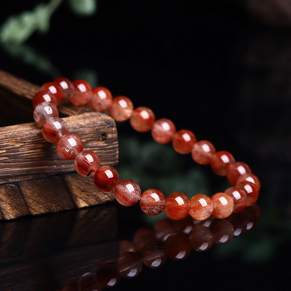 手鍊 手串 銅髮晶 銅鈦晶 水晶手鍊 銅順髮晶 天然水晶 圓珠手串 招財手鍊 避邪 助事業 送女生 送閨蜜 禮物 117