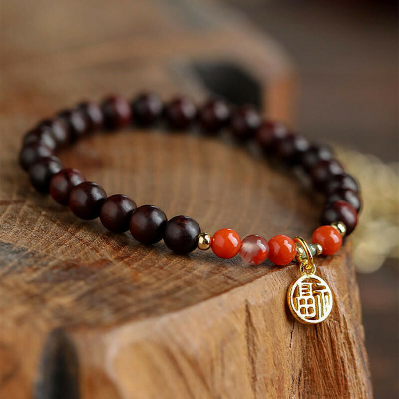 手串 女手鍊 福牌手串 佛珠手鍊 小葉紫檀手鍊  串珠手鍊 招福手鍊 保平安 避邪手鍊 平安納福 送閨蜜 小禮物 116