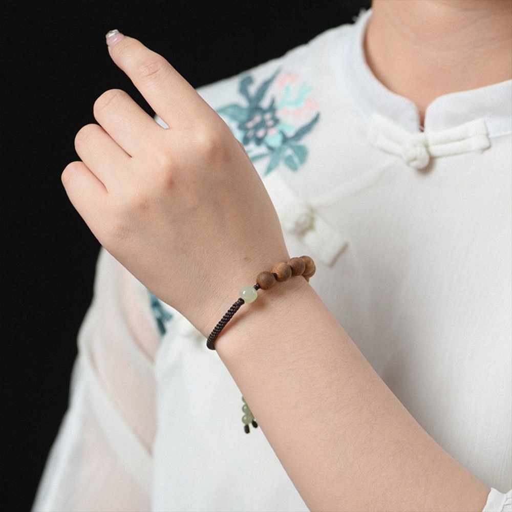 手串 佛珠手鍊 和田玉手鍊 小葉紫檀木 男女手鍊 串珠手鍊 保平安 避邪手鍊 消災解厄 送男生 送學生 生日禮物 115