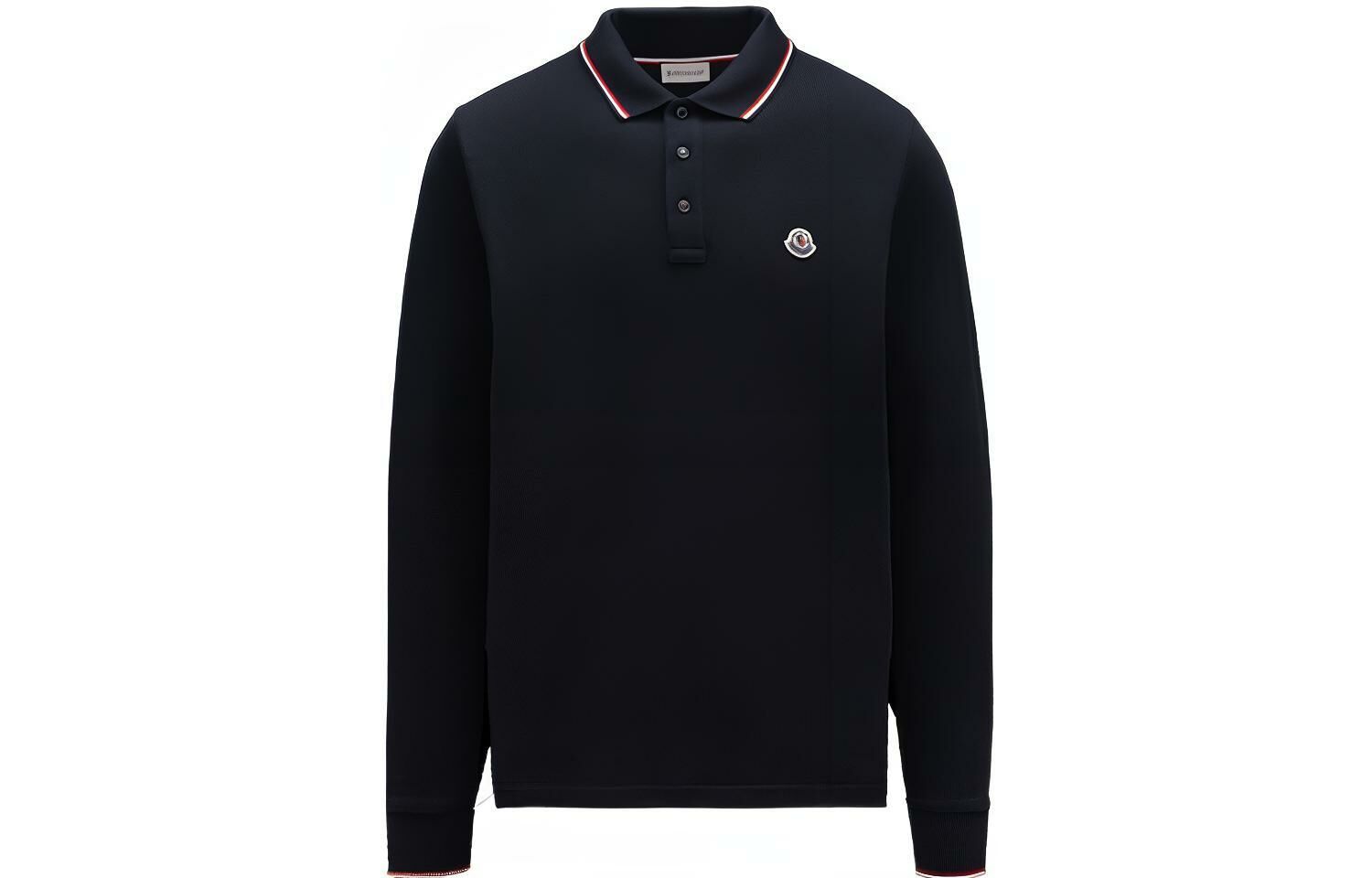 【代購】Moncler Logo Patch Long-Sleeved Polo Shirt