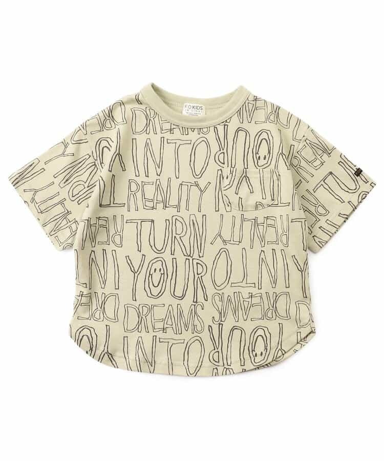 F.O.KIDS 滿版清新圖樣 接觸涼感 純棉短袖上衣 (120跟140) R307115