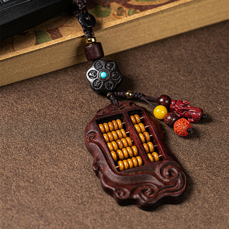 手機掛飾 小葉紫檀算盤 汽車鑰匙吊飾 包包吊飾 紫檀吊飾 保平安 化煞 避邪吊飾 保平安 消災解厄 送禮 小禮物 011