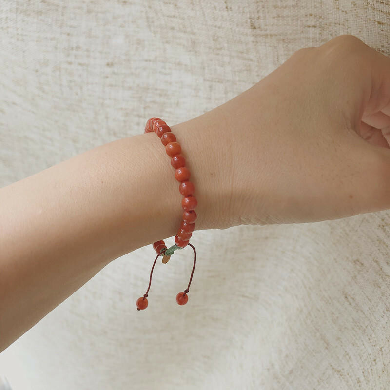 手鏈 手串 佛珠 南紅手串 紅瑪瑙串珠手鍊 避邪手鍊 手鏈編織 兒童手鍊 女款手鍊 送閨蜜 送女友 小清新手鍊 097