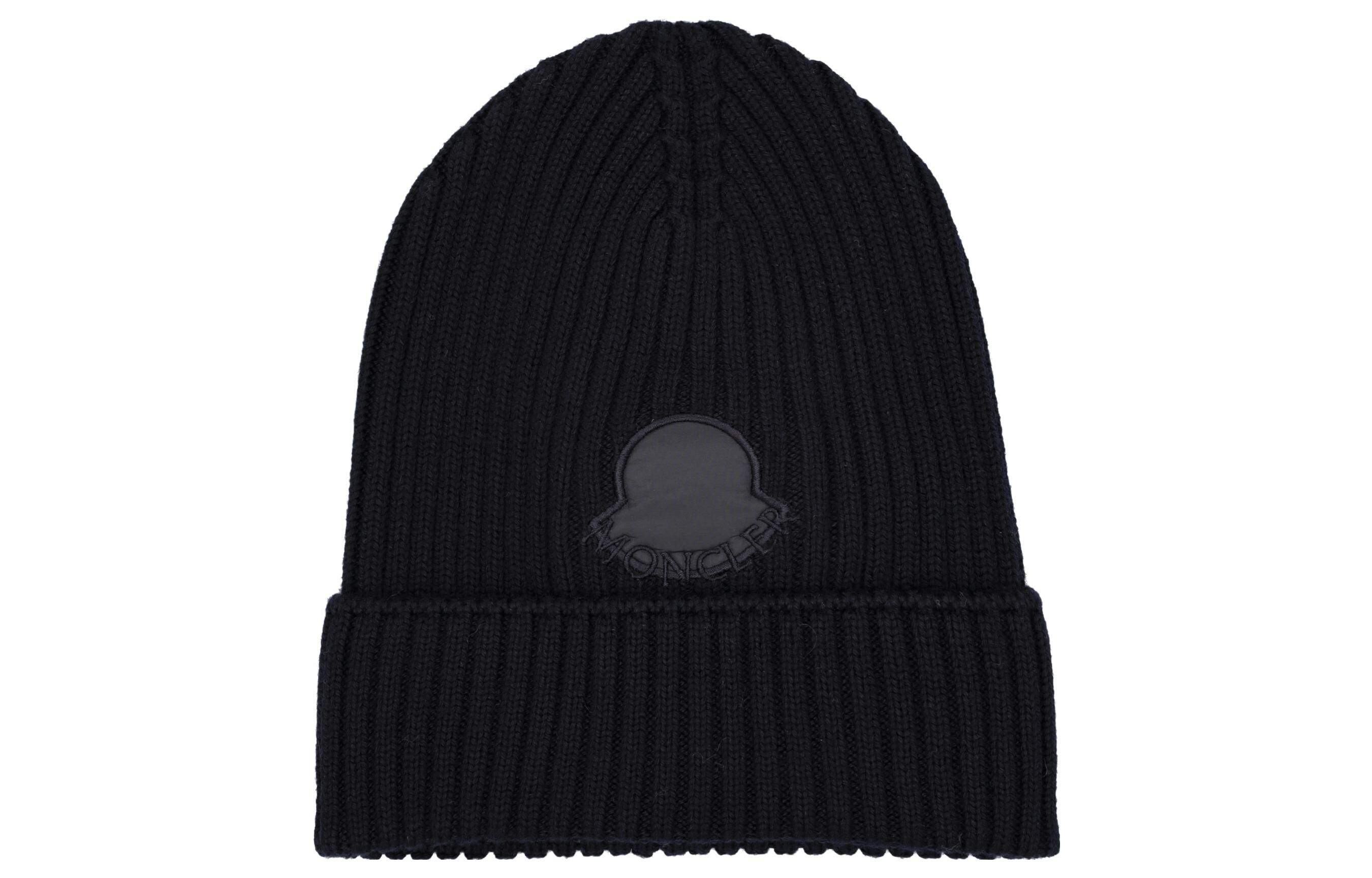 【代購】Moncler Logo-patch Ribbed-knit Beanie