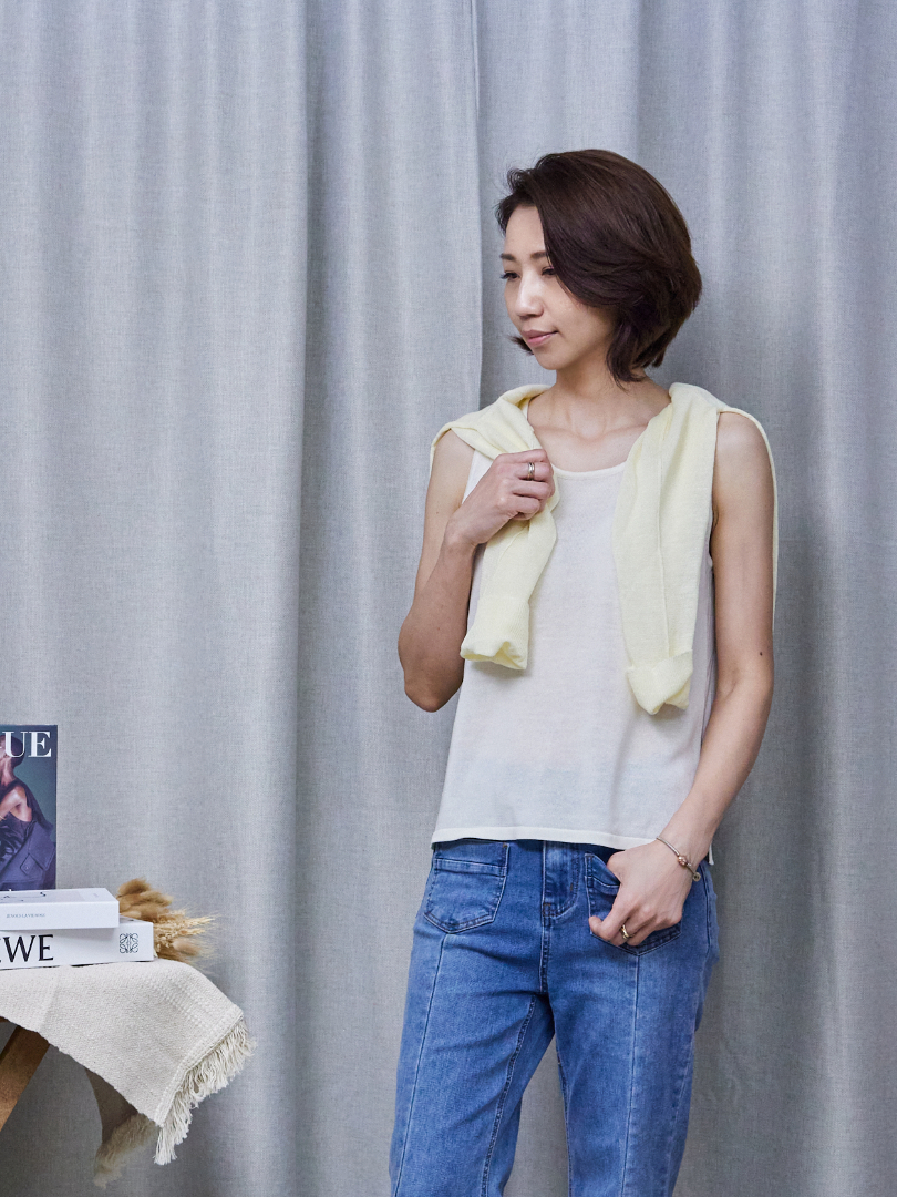 夏天內搭萬用款。單穿也有型針織無袖背心