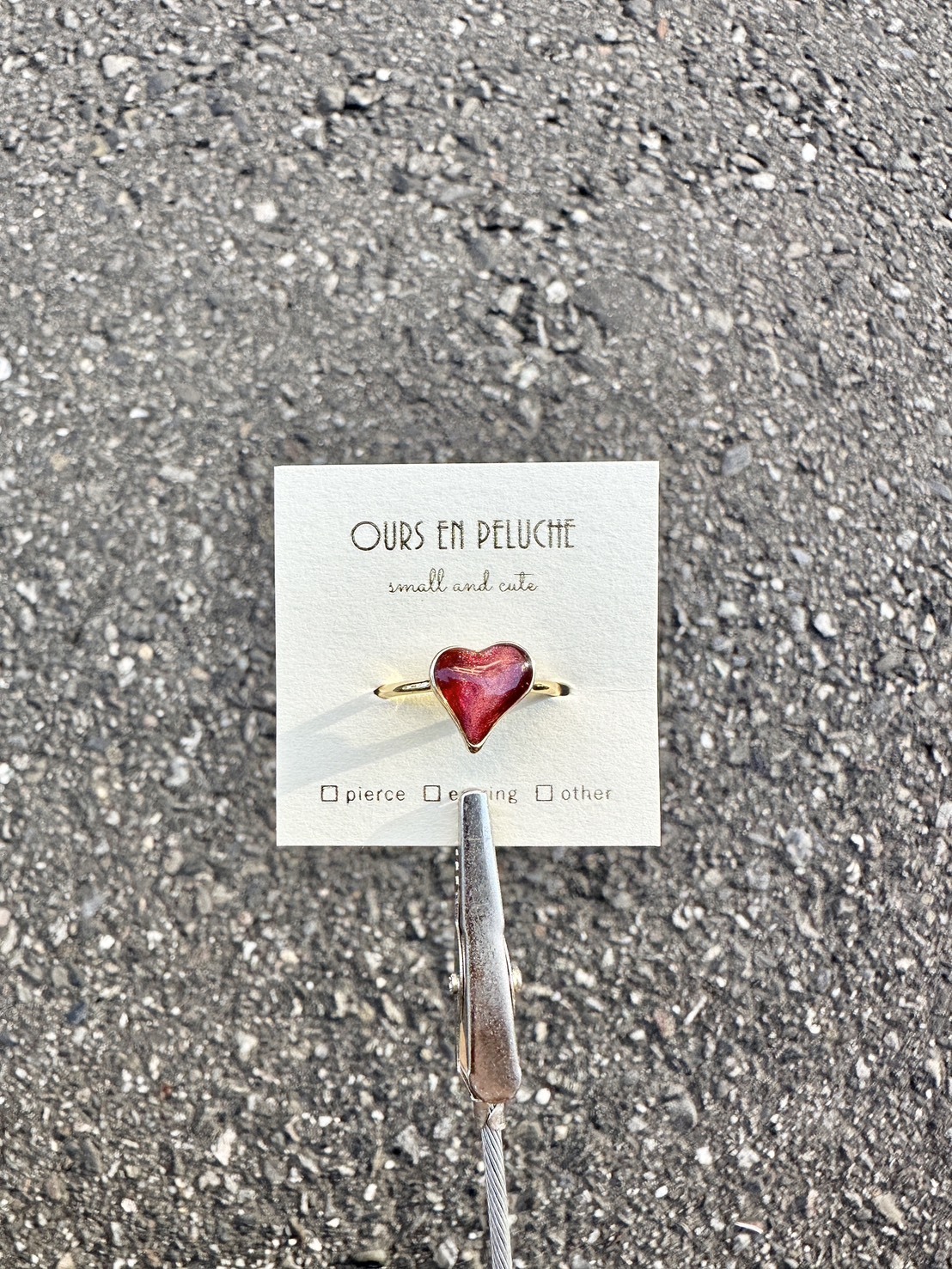 [OURS EN PELUCHE] 愛心戒指 | 紅色 | NO.26