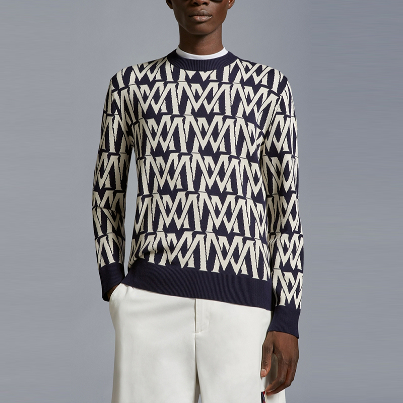 【代購】Moncler Monogram Jacquard Crew Neck Jumper