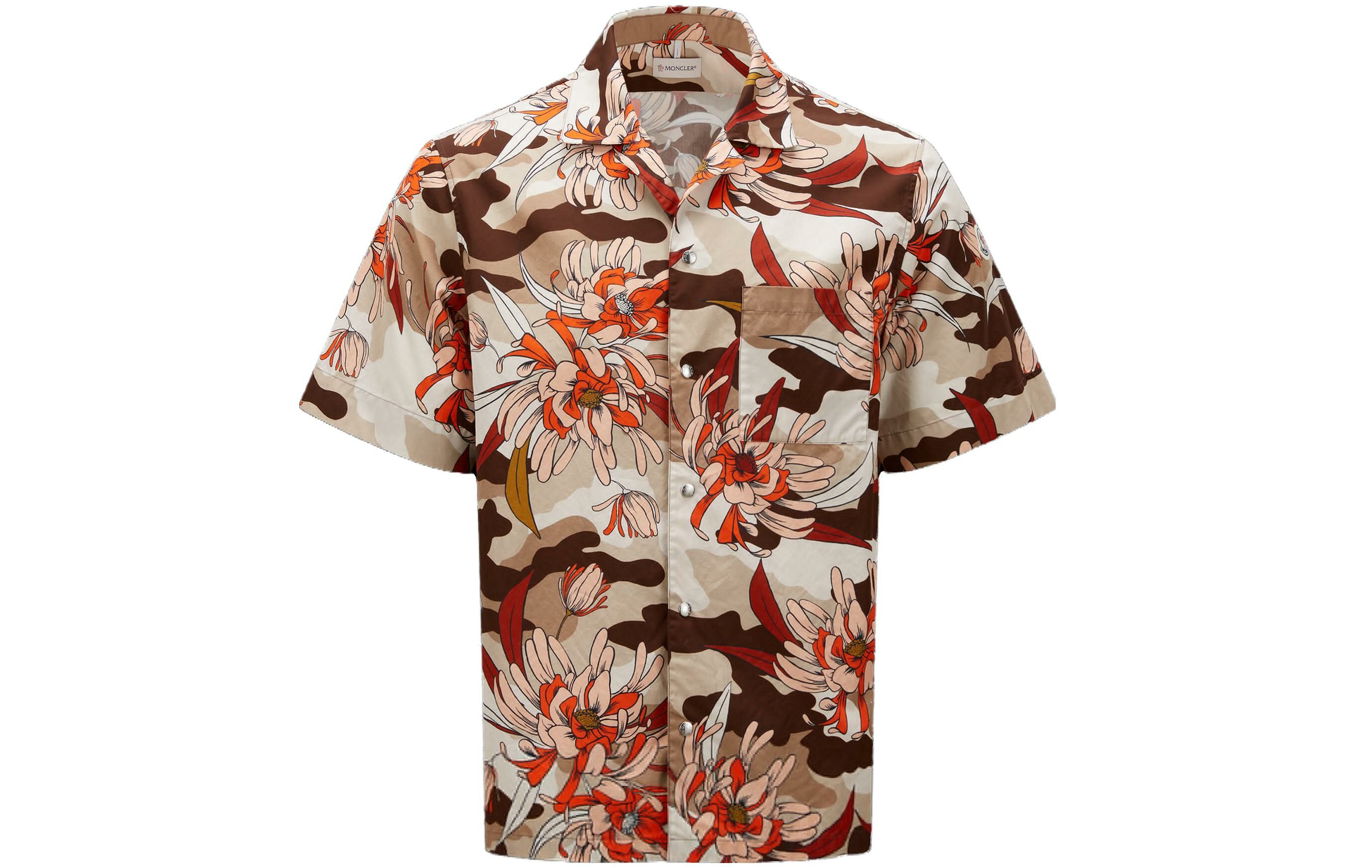 【代購】Moncler Floral Printed Short Sleeved Shirt