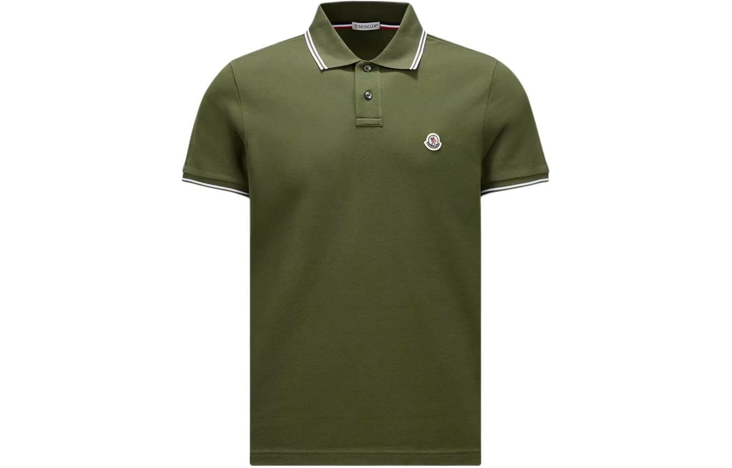 【代購】Moncler Logo Patch Polo Shirt Polo Shirt Men's Green