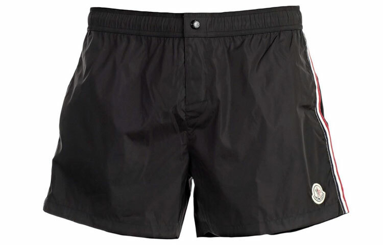 【代購】Moncler Logo Patch Stripe Detailed Swim Shorts