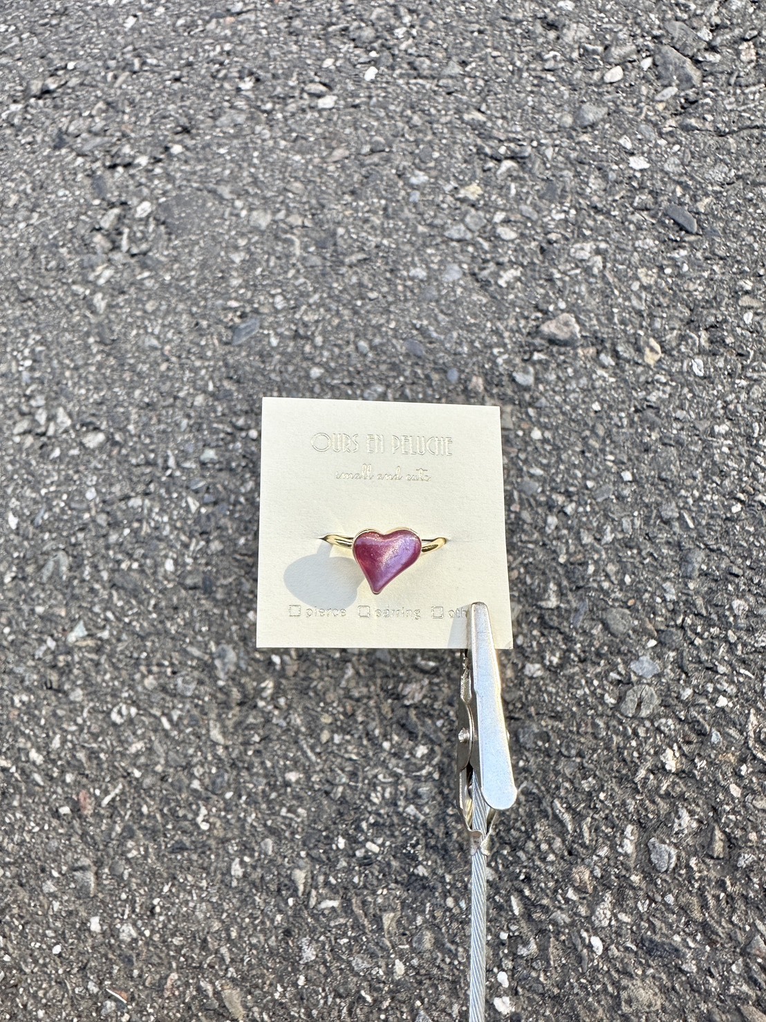 [OURS EN PELUCHE] 愛心戒指 | 粉紫 | NO.27