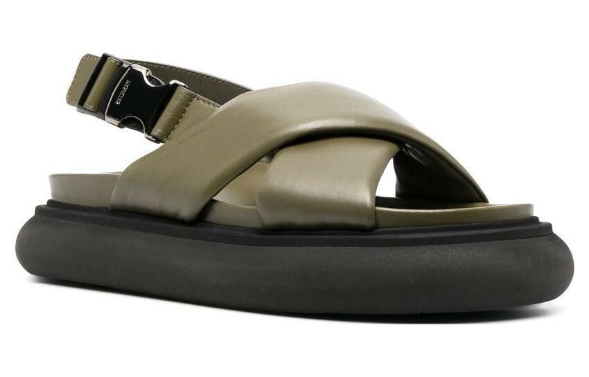 【代購】Moncler Crossover-strap Leather Sandals