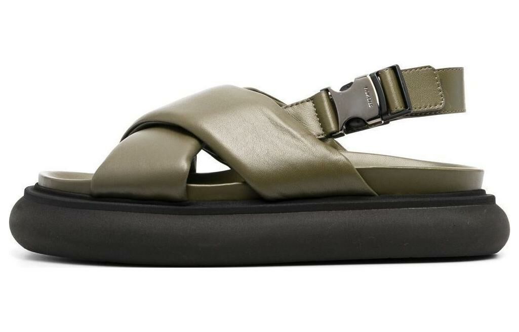 【代購】Moncler Crossover-strap Leather Sandals