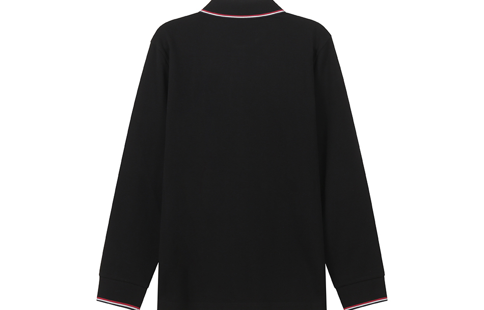 【代購】Moncler Logo Patch Long Sleeved Polo Shirt