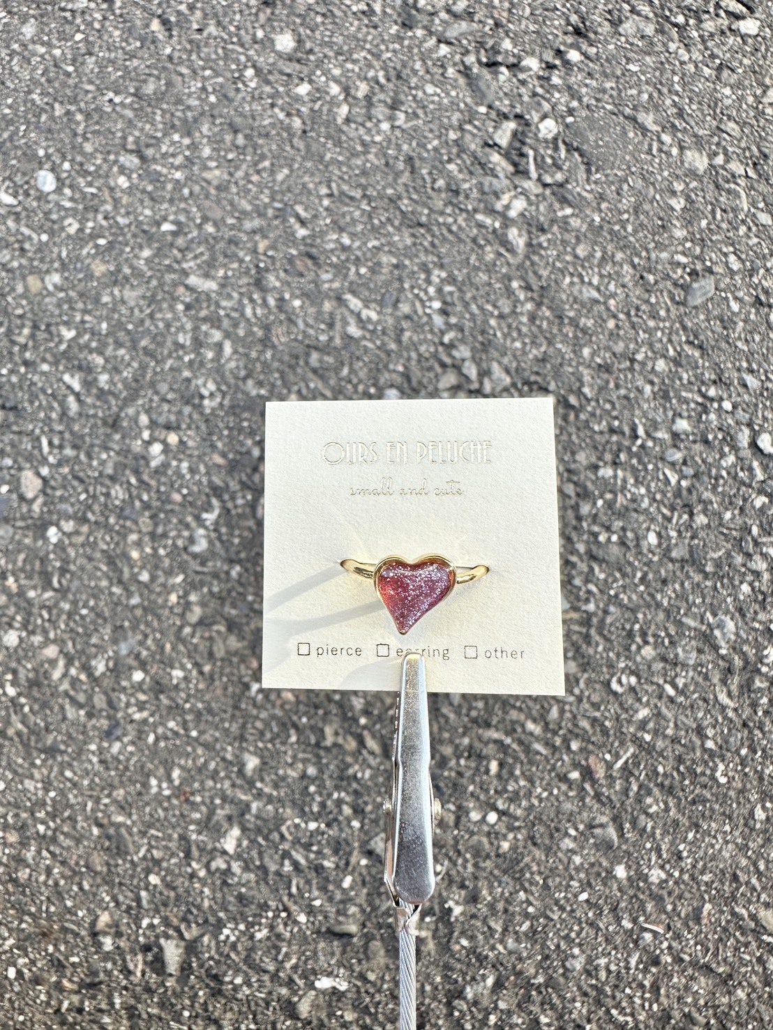 [OURS EN PELUCHE] 愛心戒指 | 閃亮粉紫 | NO.28