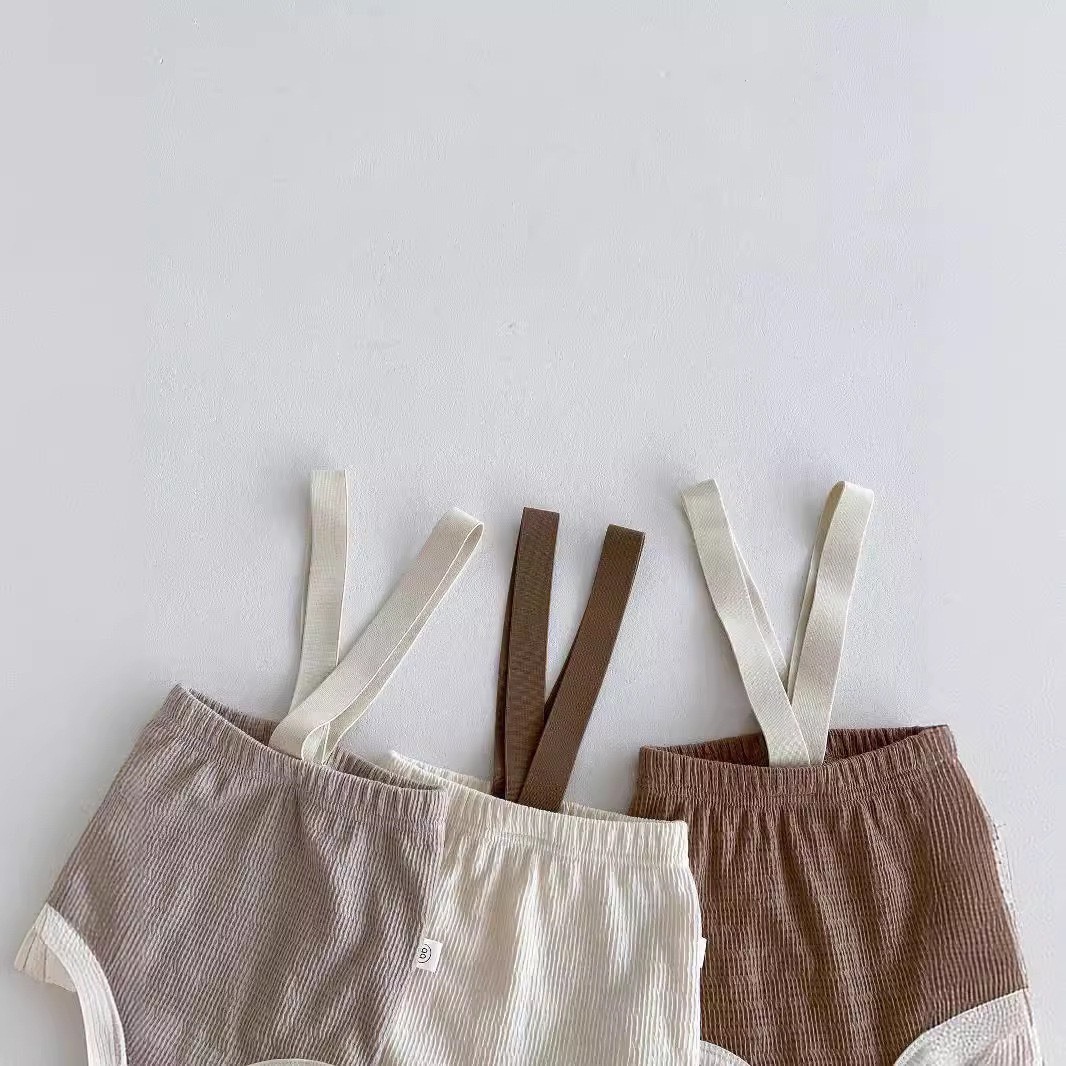 純色坑條包屁褲