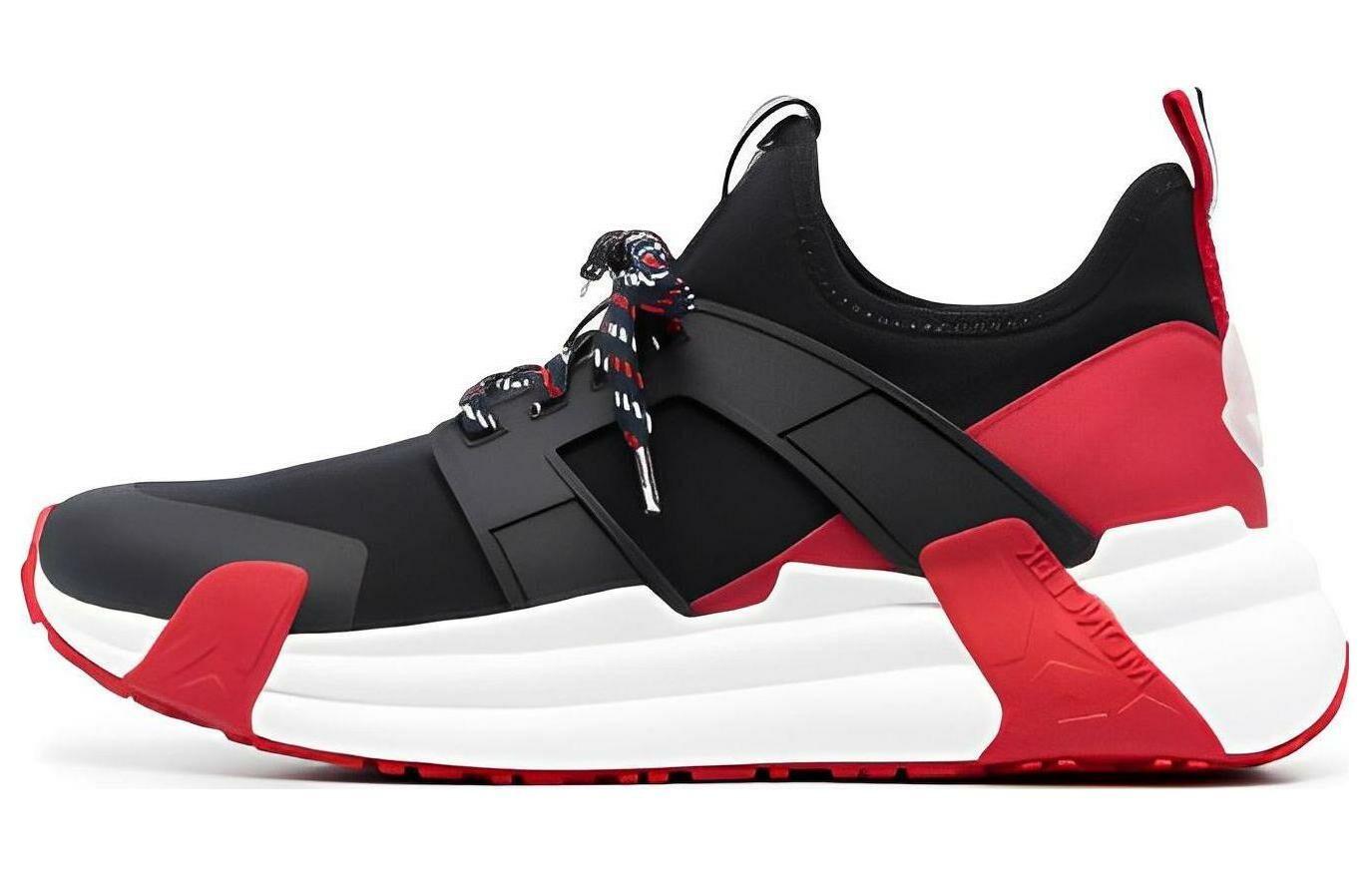 【代購】Moncler Cushioning, Slip Resistant, And Abrasion Resistant Low Top Casual Shoes Men's Black Red