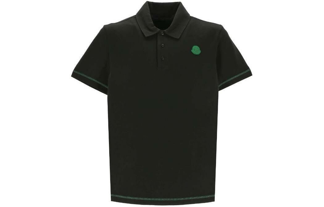 【代購】Moncler Logo Patch Polo Shirt Polo Shirt Men's Black