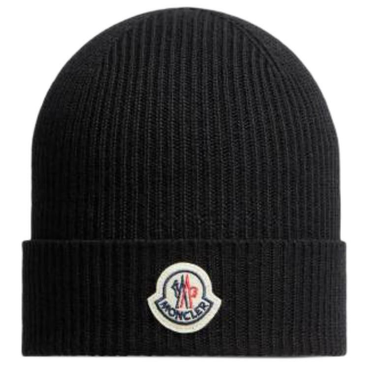 【代購】Moncler Logo-appliqué Ribbed-knit Beanie
