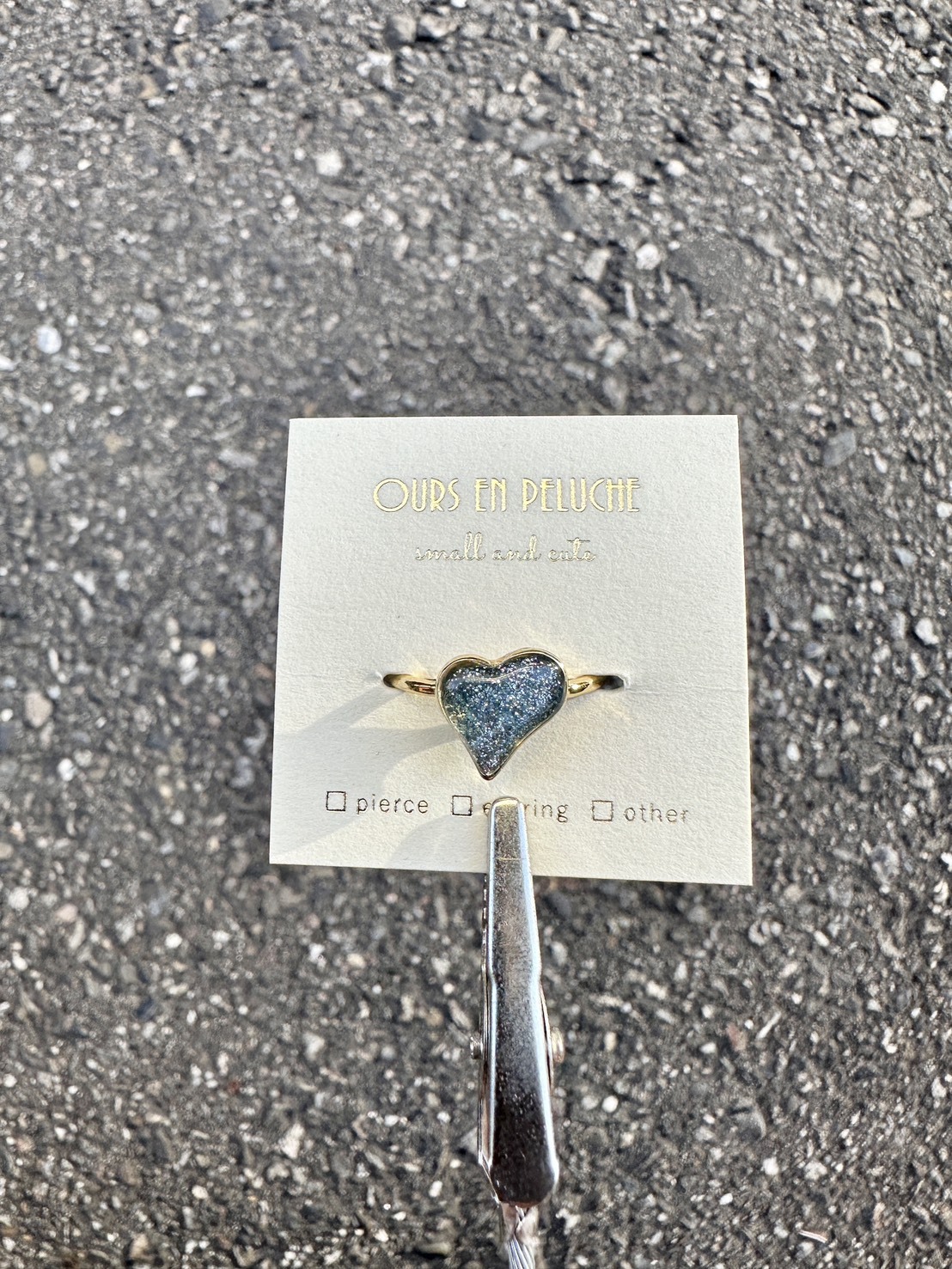 [OURS EN PELUCHE] 愛心戒指 | 閃亮水藍 | NO.29