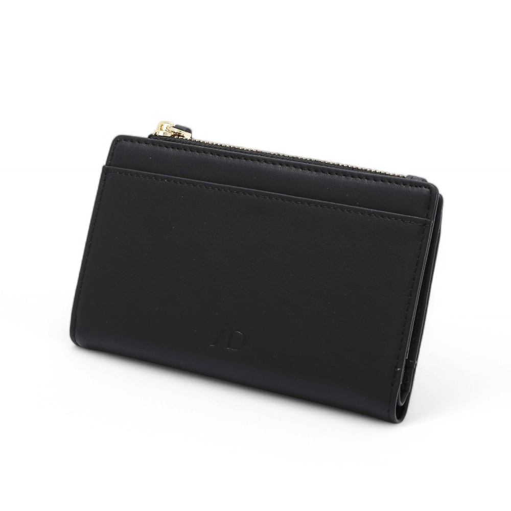 ANNA DOLLY 質感真皮大容量多卡位中夾 經典黑