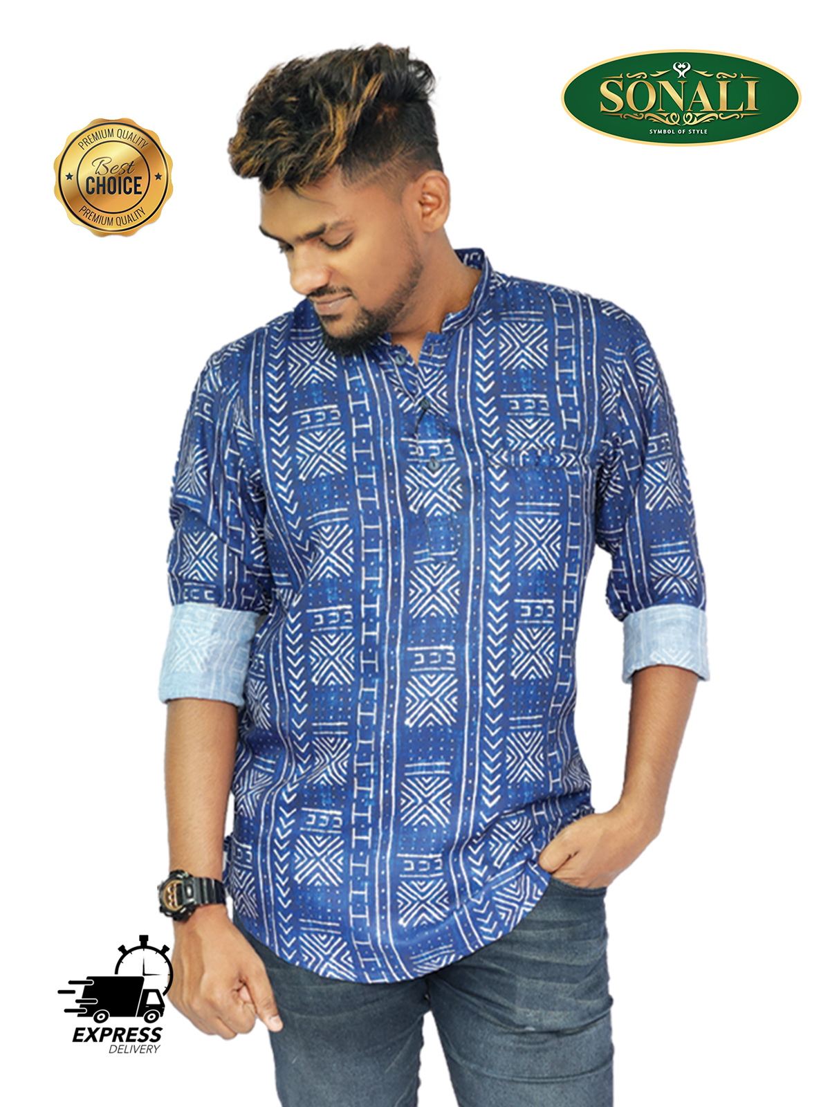 Sonali's Premier Quality Men's Printed Shirts (Color & Style Refer Images)