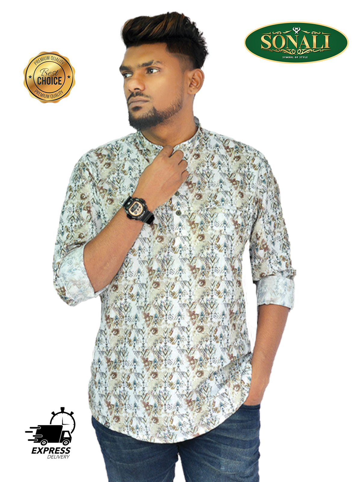 Sonali's Premier Quality Men's Printed Shirts (Color & Style Refer Images)