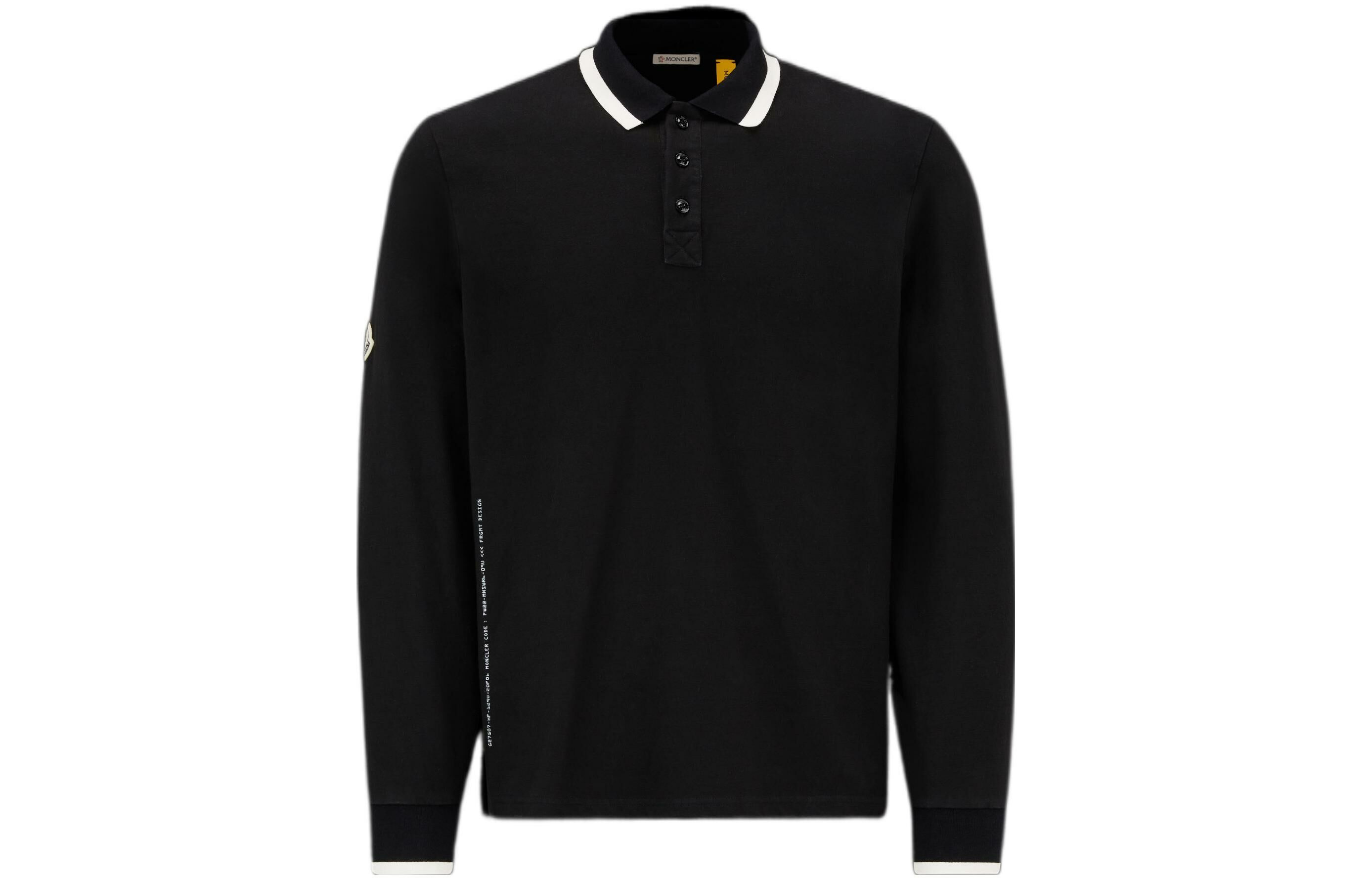 【代購】Moncler Hiroshi Fujiwara X Fragment Logo Long Sleeve Polo Shirt