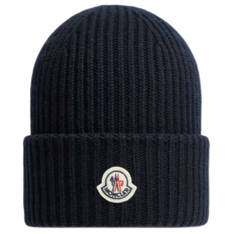【代購】Moncler Logo Patch Ribbed Beanie