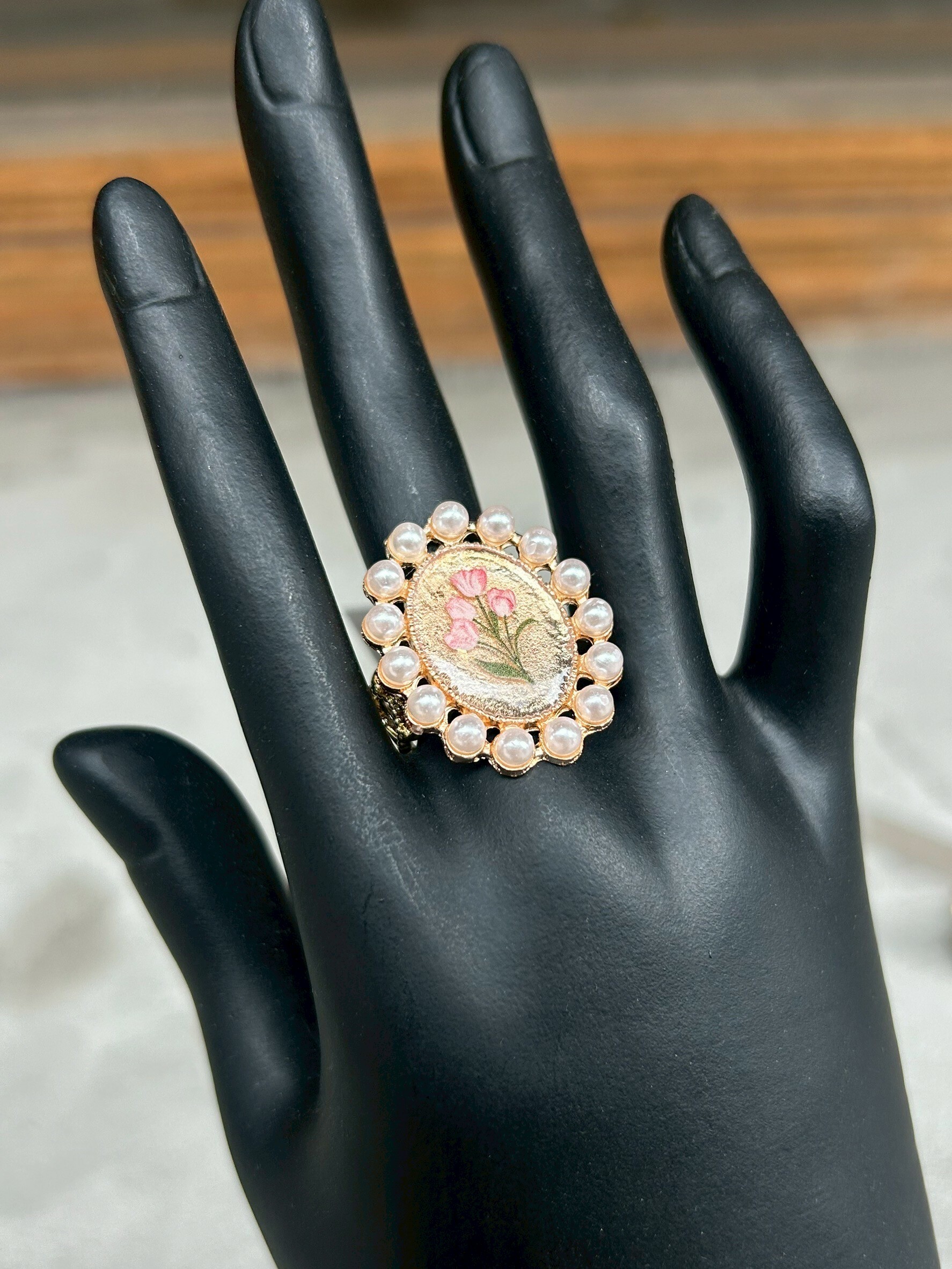 [OURS EN PELUCHE] 復古風戒指 | 鬱金香 | NO.34