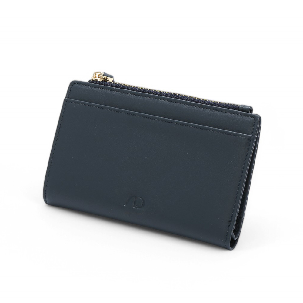 ANNA DOLLY 質感真皮大容量多卡位中夾 寶石藍