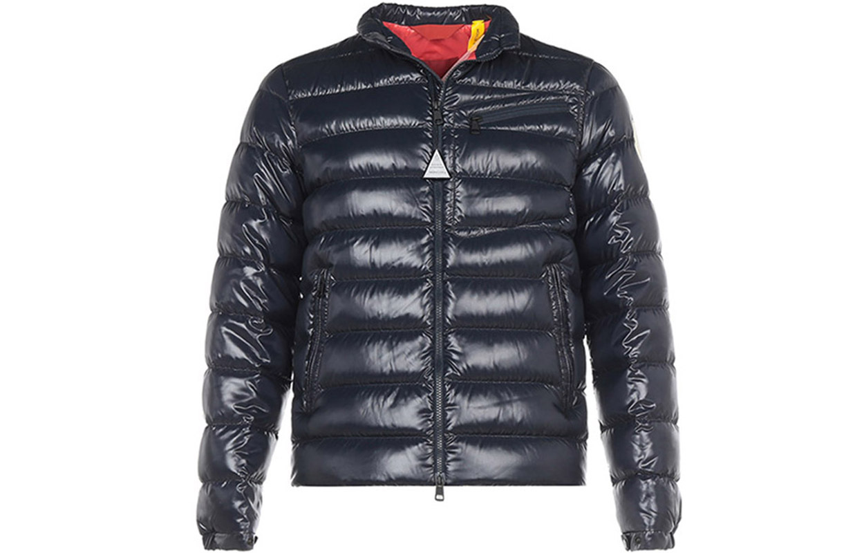 【代購】Moncler Solid Color Lapel Down Jacket Men's Marine Blue
