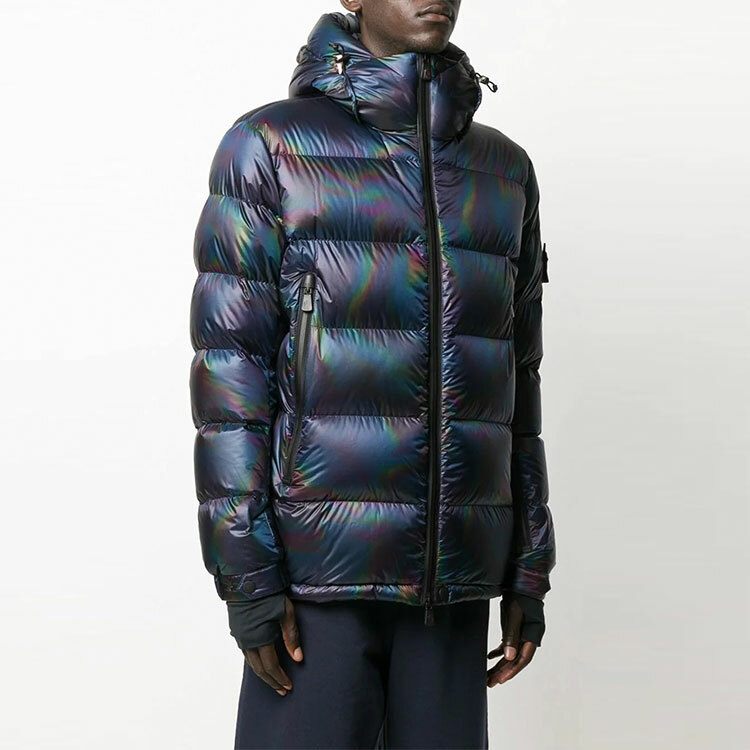 【代購】Moncler Solid Color Hooded Down Jacket Men's Dark Blue