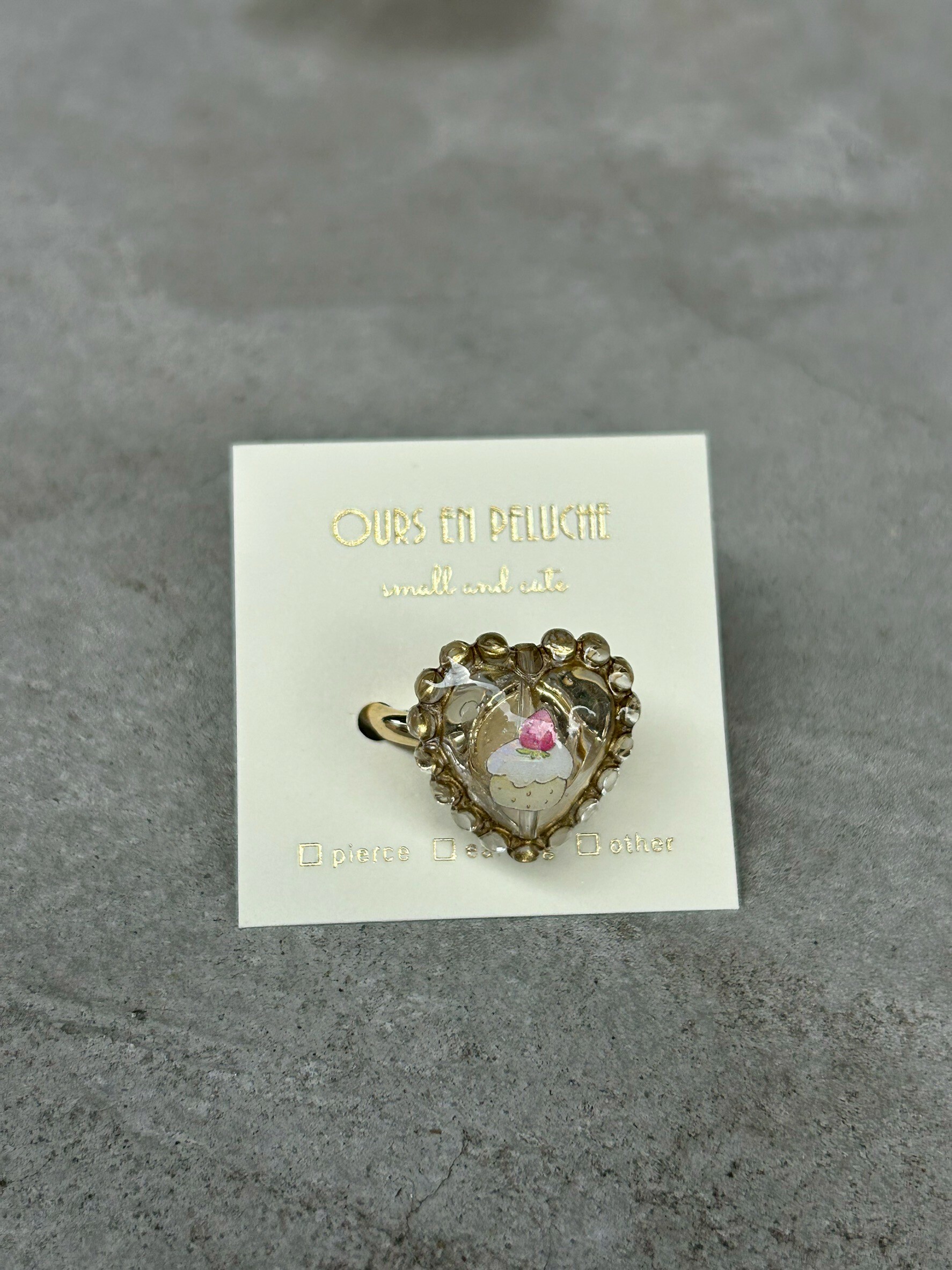 [OURS EN PELUCHE] 復古風戒指 | 愛心蛋糕 | NO.35