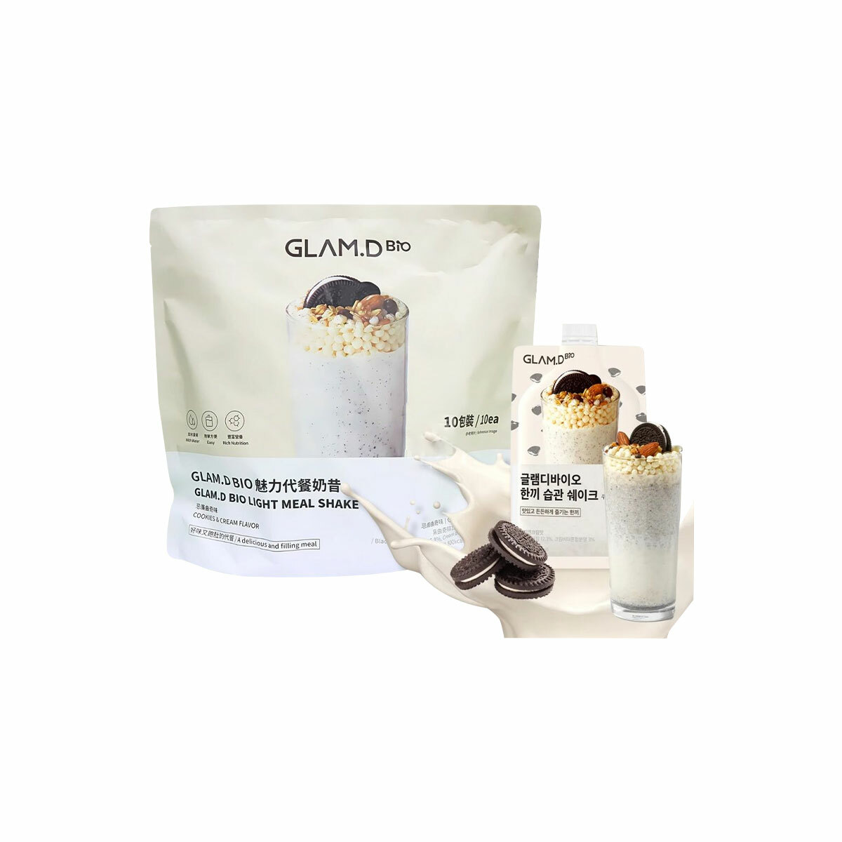 GLAM.D - 魅力代餐奶昔 忌廉曲奇味 40gx10包