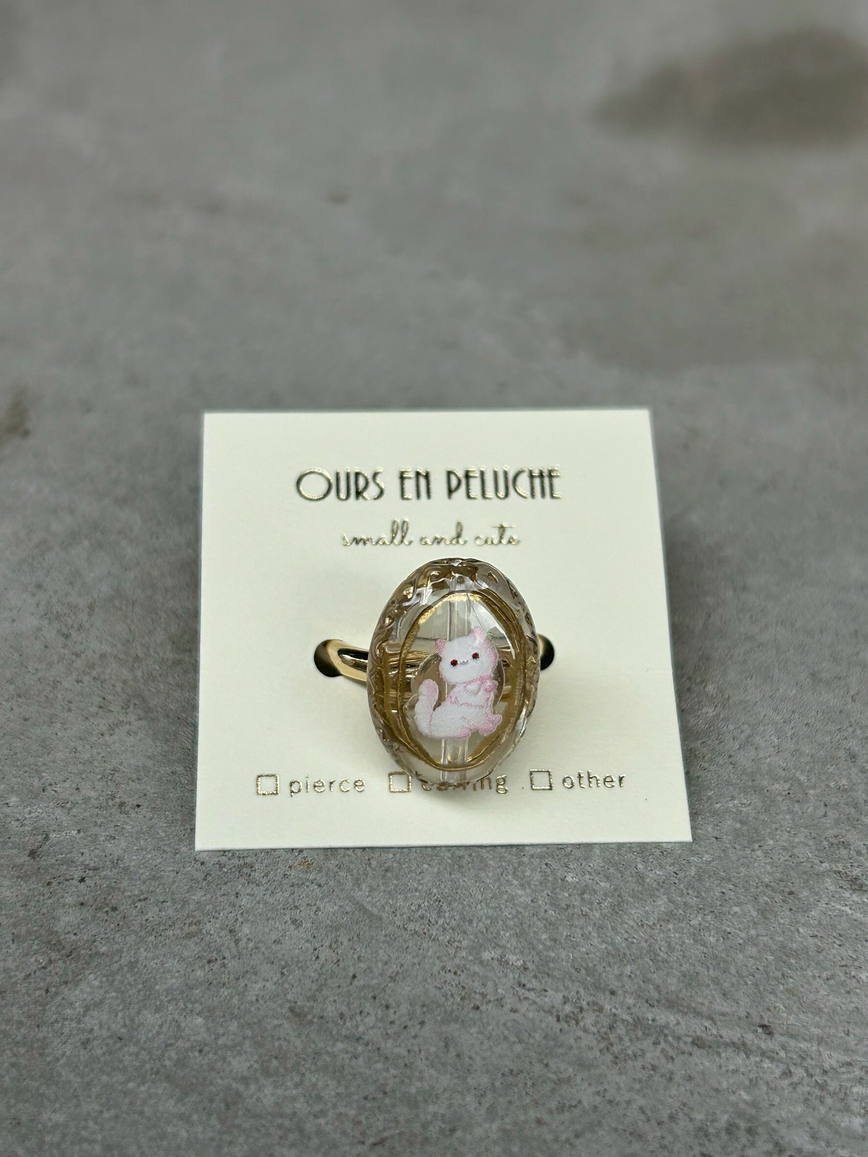 [OURS EN PELUCHE] 復古風戒指 | 貓咪 | NO.36