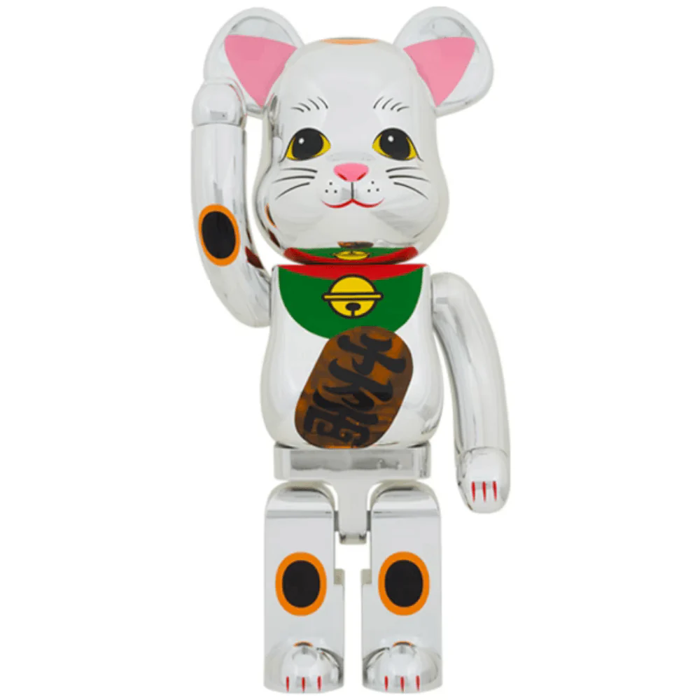 招き猫 招財貓 銀メッキ 発光 1000％ BE@RBRICK