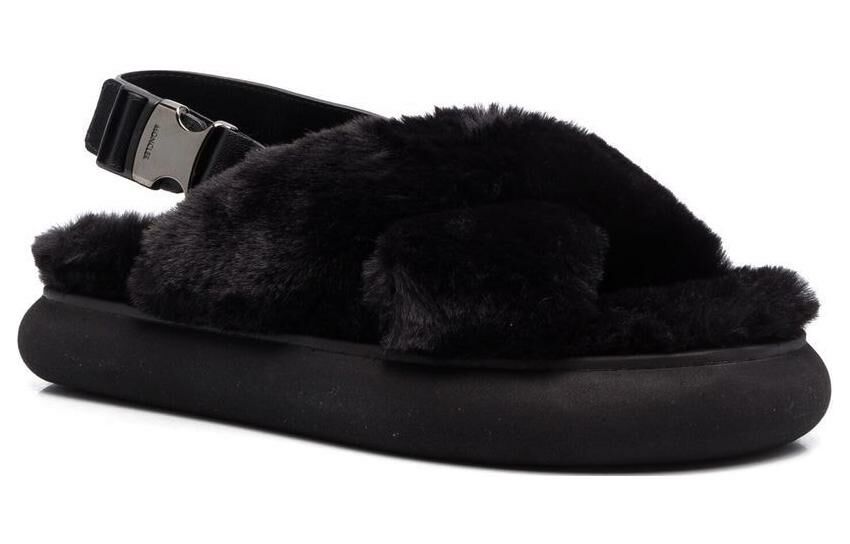 【代購】Moncler Solarisse Faux-fur Flat Sandals