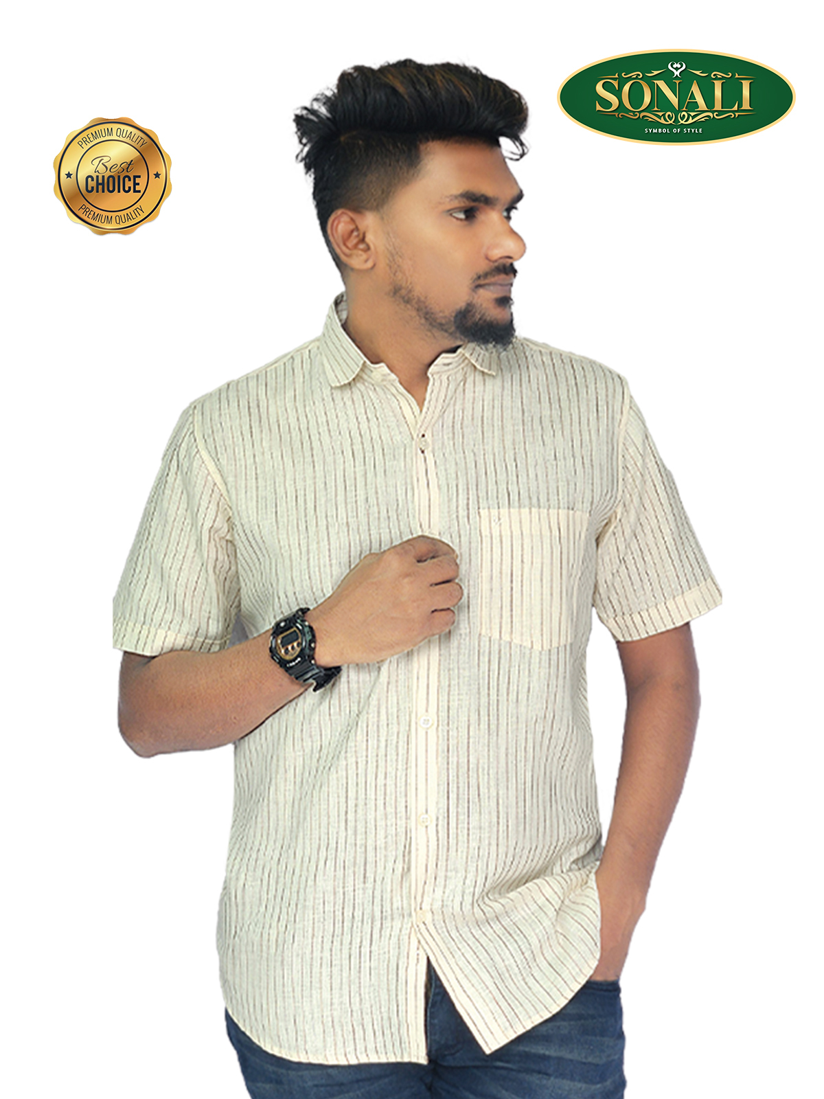 Sonali's Premier Quality Men's Printed Shirts (Color & Style Refer Images)