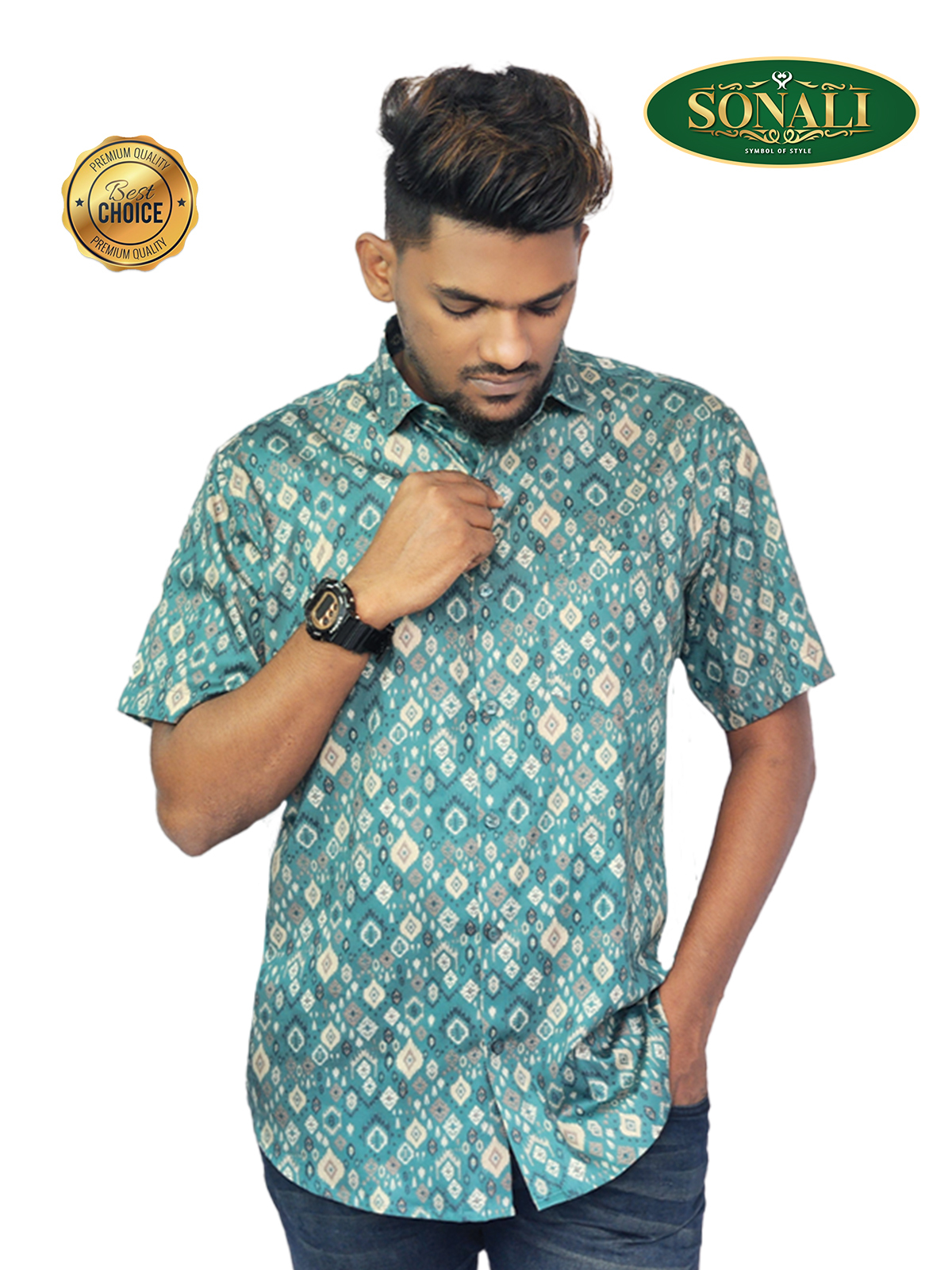 Sonali's Premier Quality Men's Printed Shirts (Color & Style Refer Images)