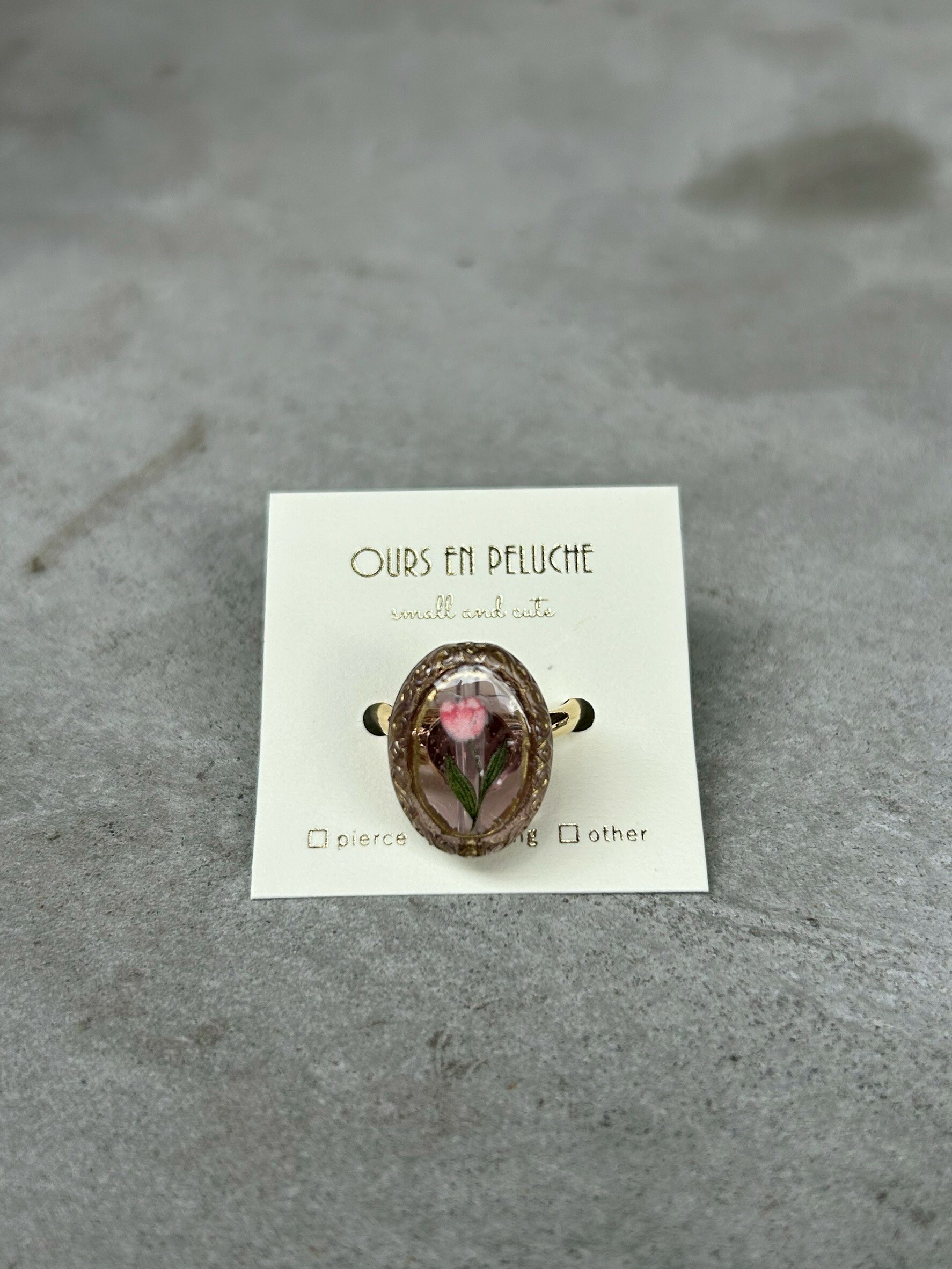 [OURS EN PELUCHE] 復古風戒指 | 鬱金香 | NO.37