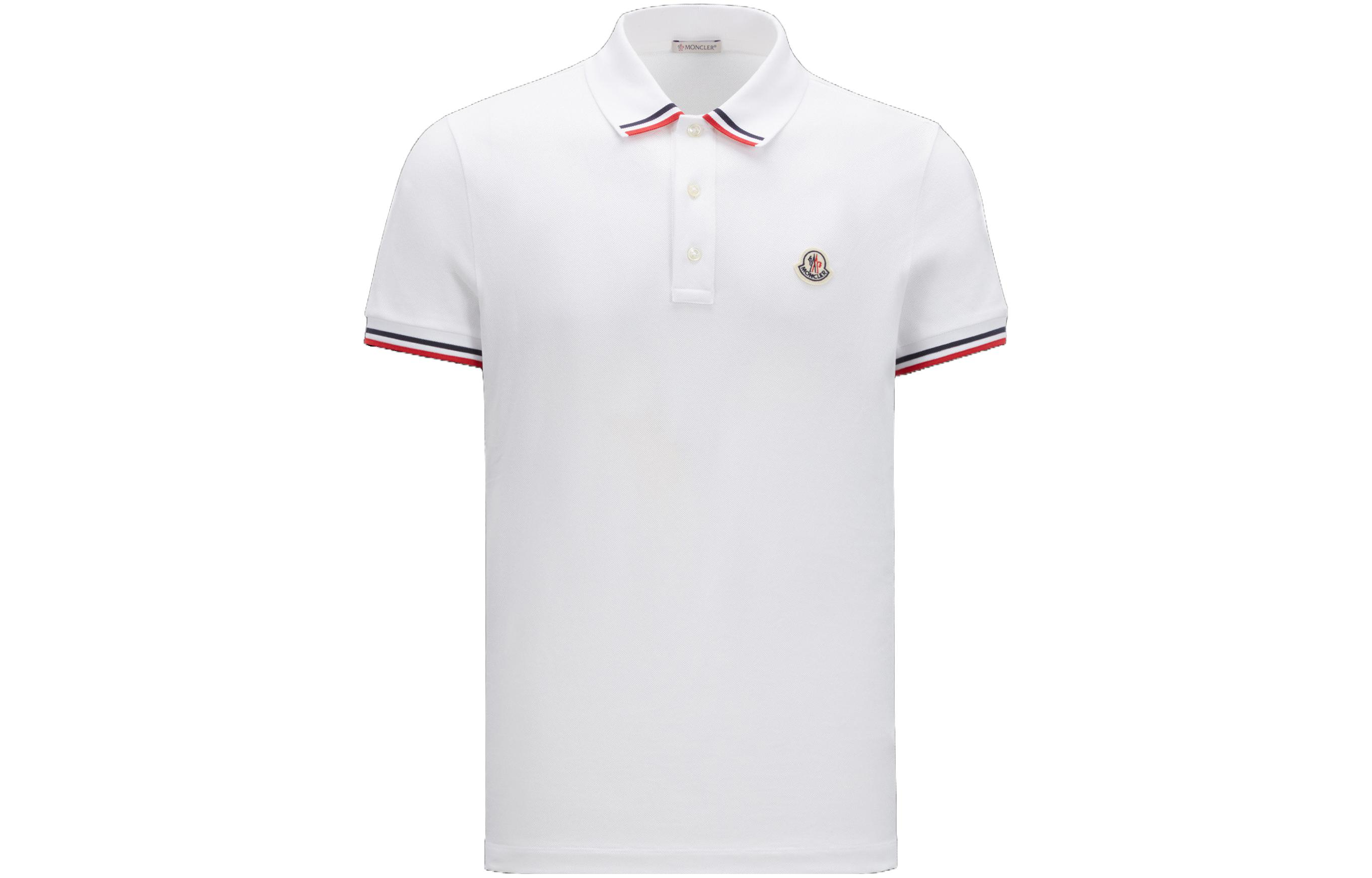 【代購】Moncler Logo Patch Short-Sleeved Polo Shirt White