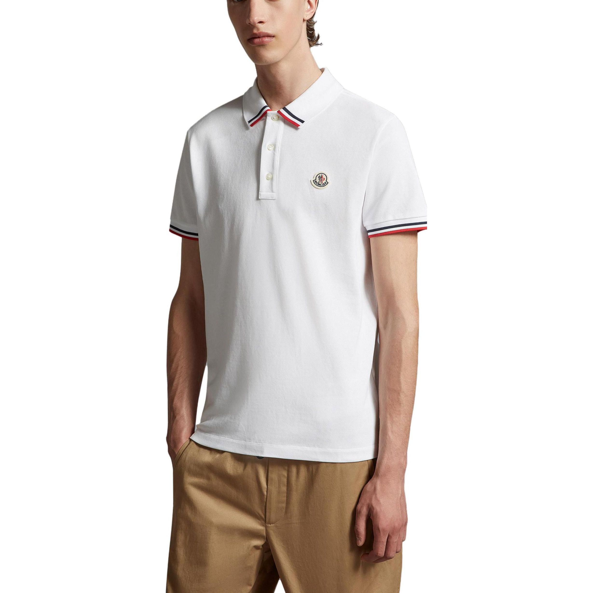 【代購】Moncler Logo Patch Short-Sleeved Polo Shirt White