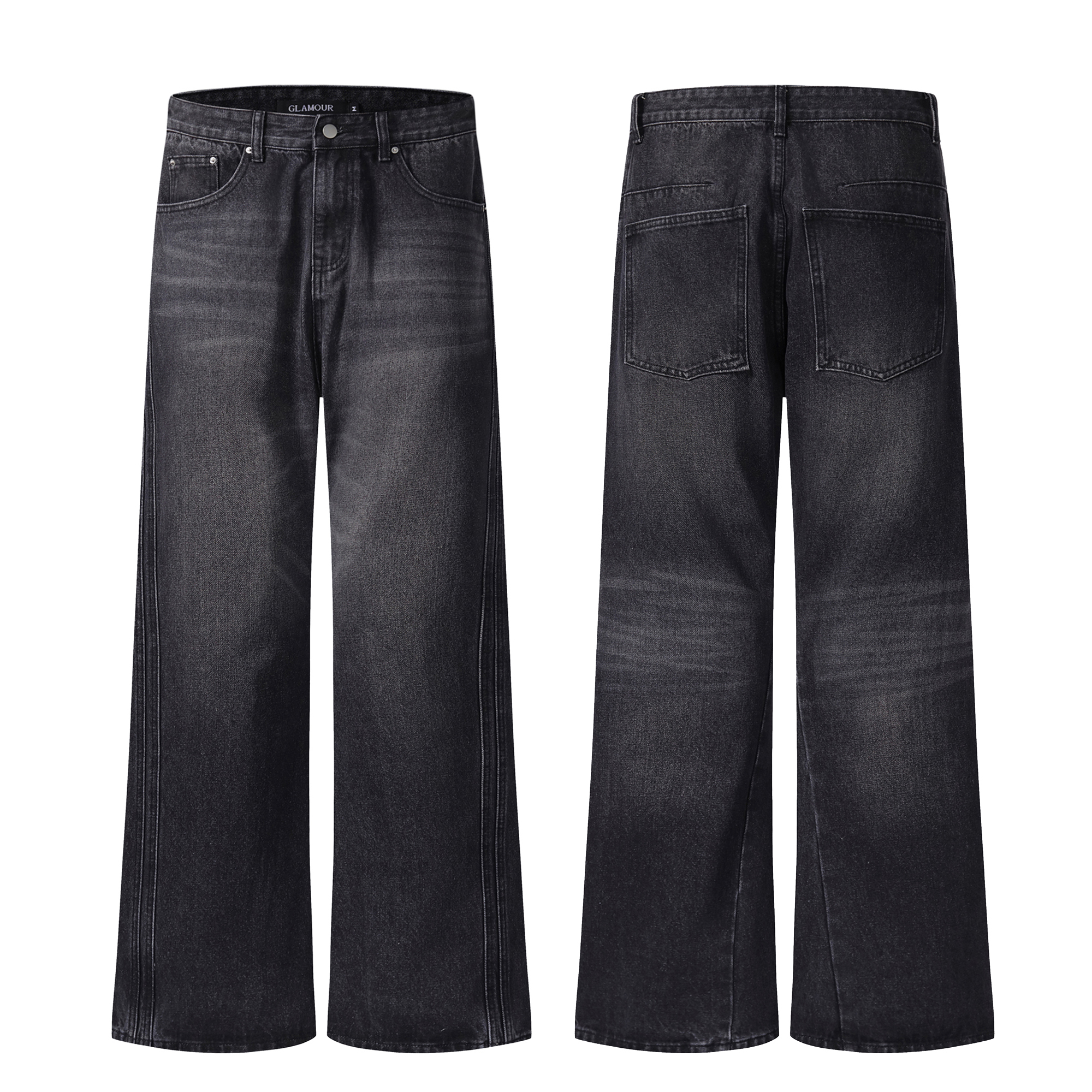 《S.V》雙曲線牛仔喇叭褲