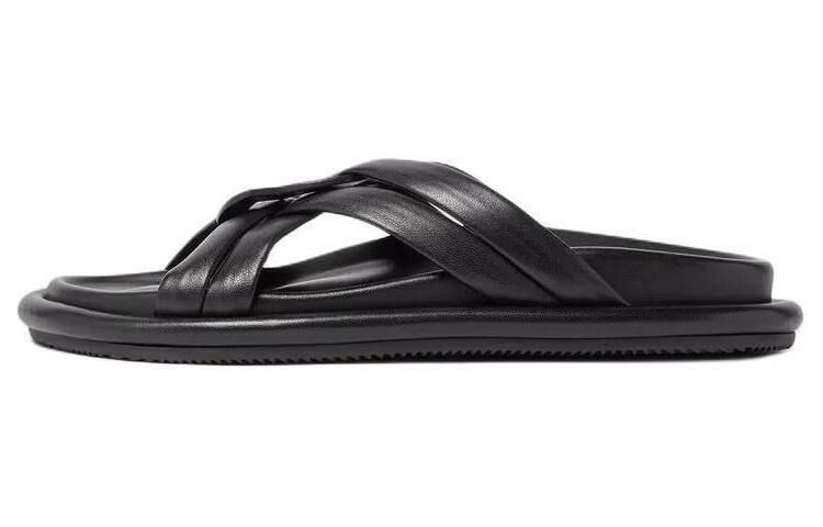 【代購】Moncler Bell Crossover-strap Leather Slides