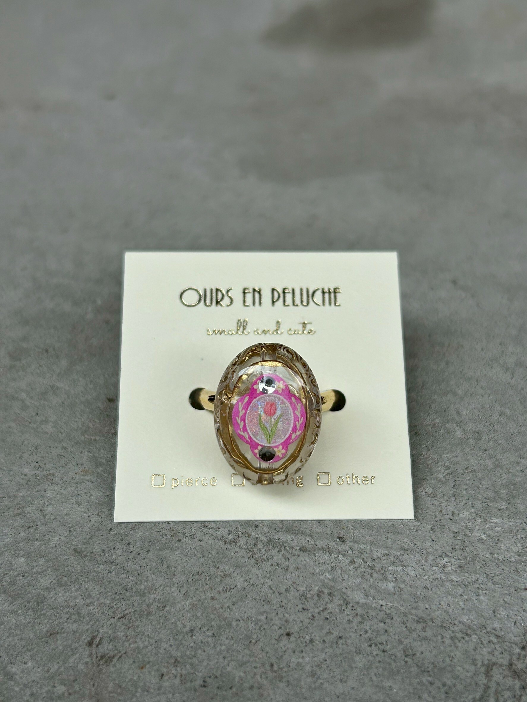 [OURS EN PELUCHE] 復古風戒指 | 鬱金香 | NO.42