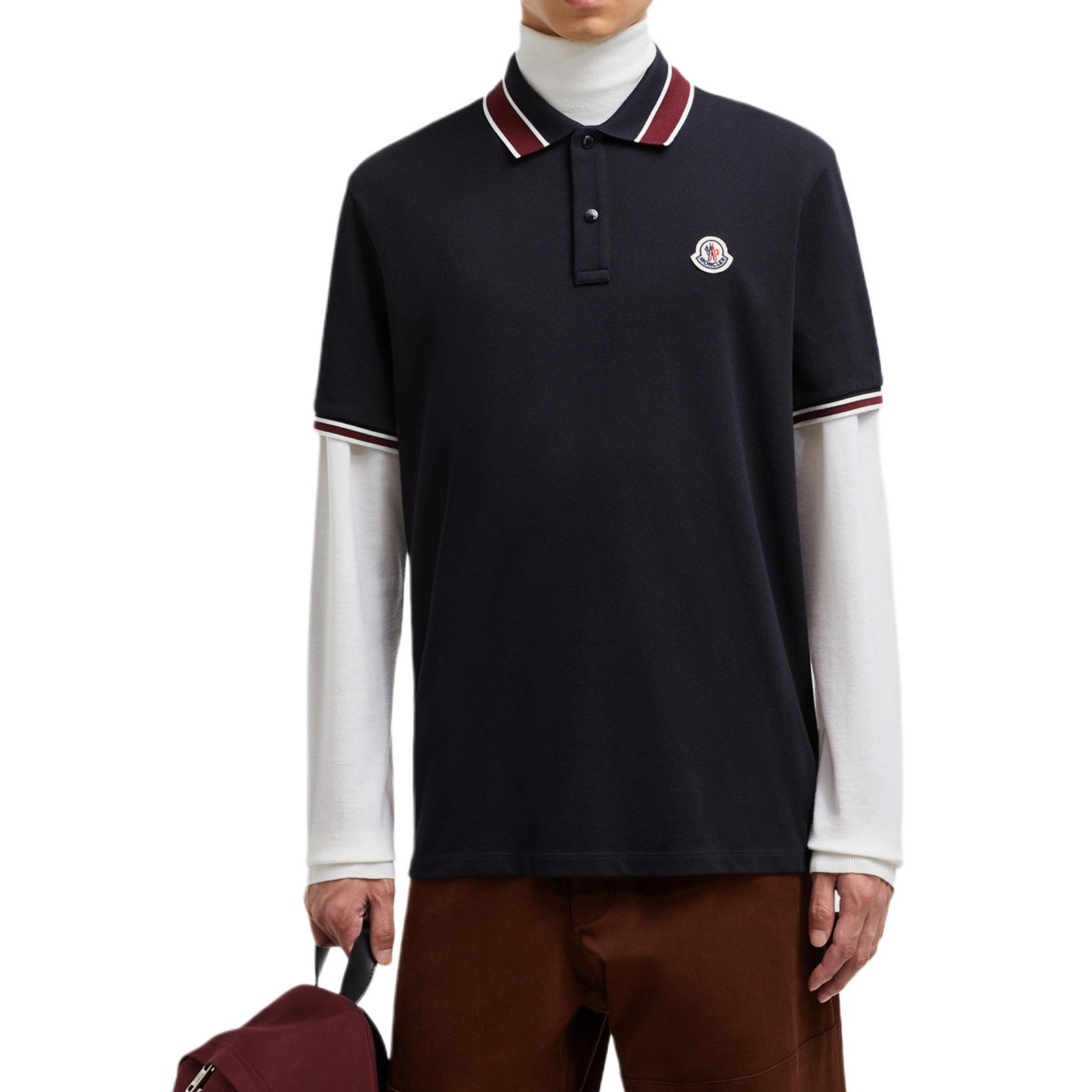 【代購】Moncler Logo Patch Short Sleeved Polo Shirt
