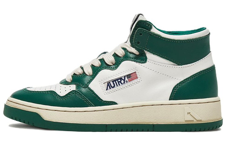 【代購】AUTRY Medalist Mid Leather Sneakers Two Toned 'White Green' Women's