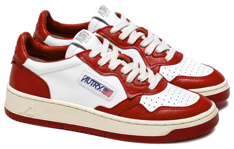 【代購】AUTRY Medalist Leather Low Red White